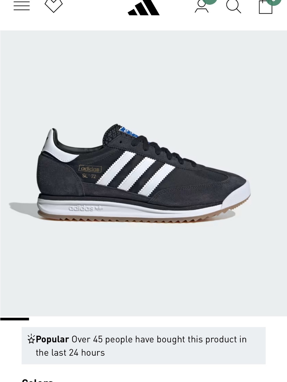 adidas Black & White SL 72 Retro Runner